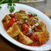 番茄肉末烧豆腐—福州新东方厨师学校推荐菜谱