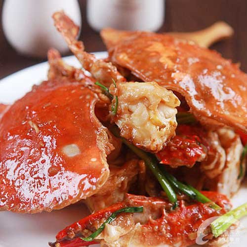 姜葱炒梭子蟹-福州新东方厨师学校推荐菜谱_新