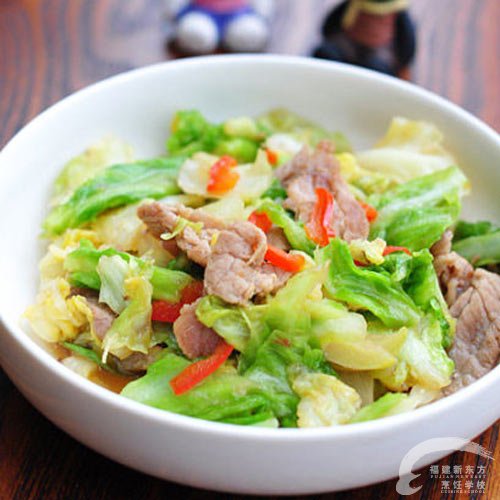 小炒圆白菜-福州新东方厨师学校推荐菜谱_新东
