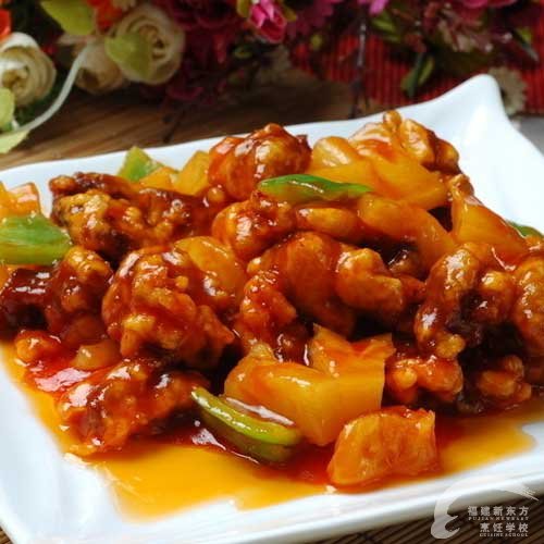 菠萝古老肉的做法+新东方厨师学校学生作品
