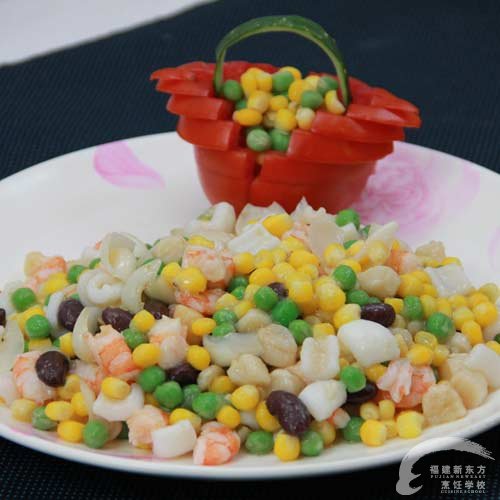 黄金炒三鲜-福州新东方厨师学校推荐菜谱_新东