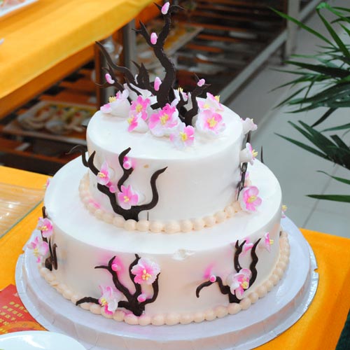 梅花三弄 福建新东方烹饪学校蛋糕作品_新东方